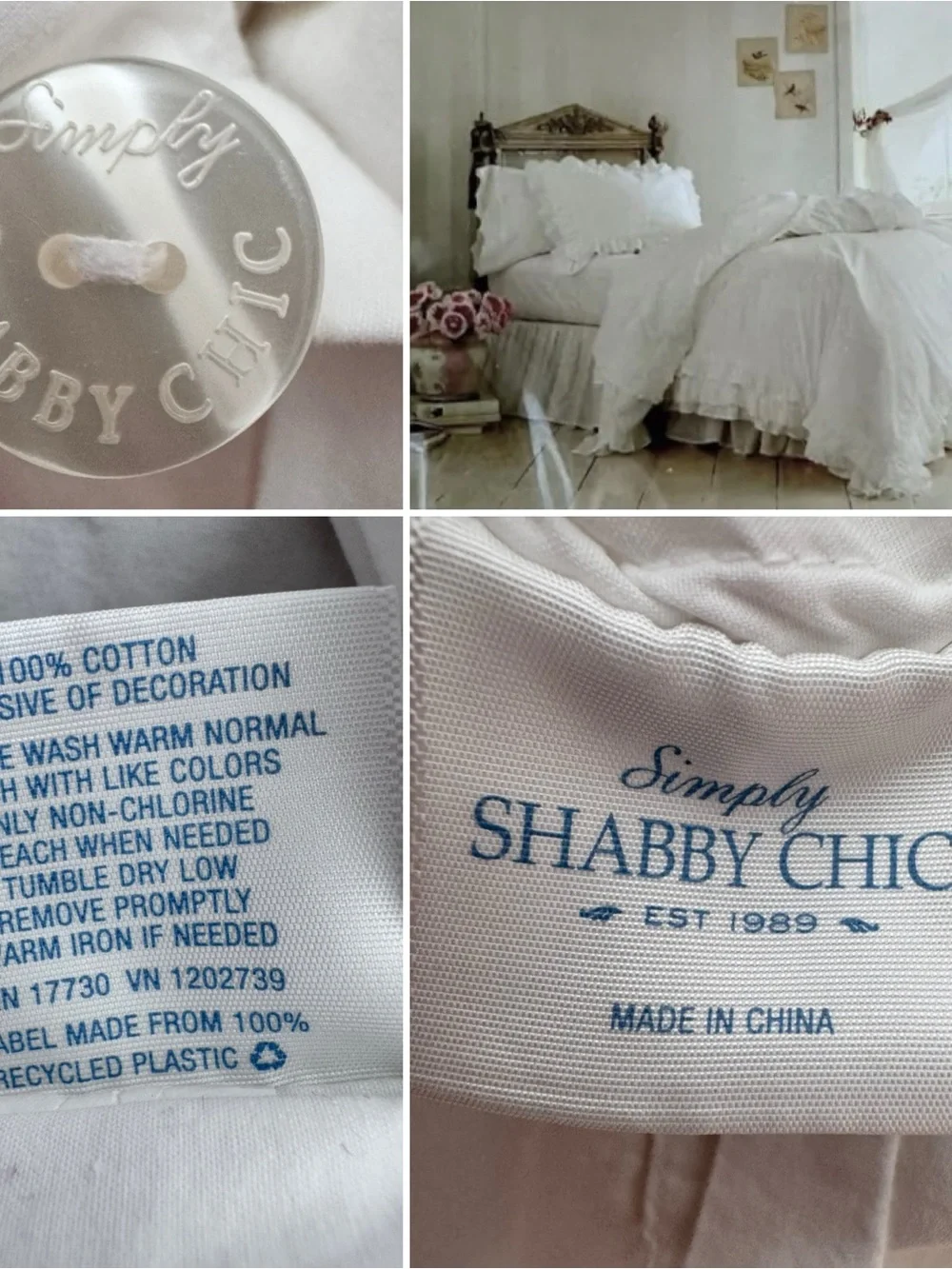 Rachel Ashwell Shabby Chic Petticoat Twin Duvet Cover White Cotton Eyelet Ruffle